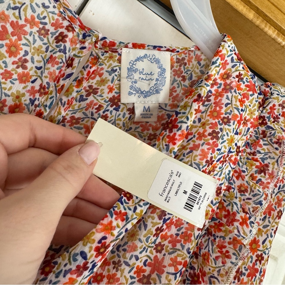 NWT Blue Rain Multicolor Floral Romper - Picture 5 of 7